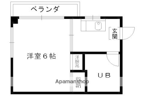 ハイム河合(1K/3階)の間取り写真