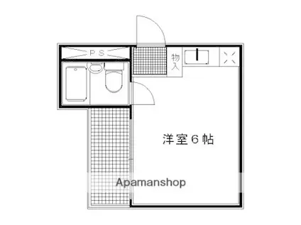アルカディア塔ノ段(ワンルーム/2階)の間取り写真