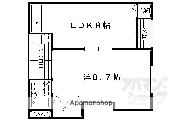 フェリスタス(1LDK/2階)の間取り写真