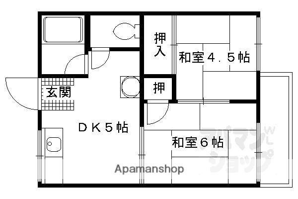 巽ハイツ(2K/2階)の間取り写真