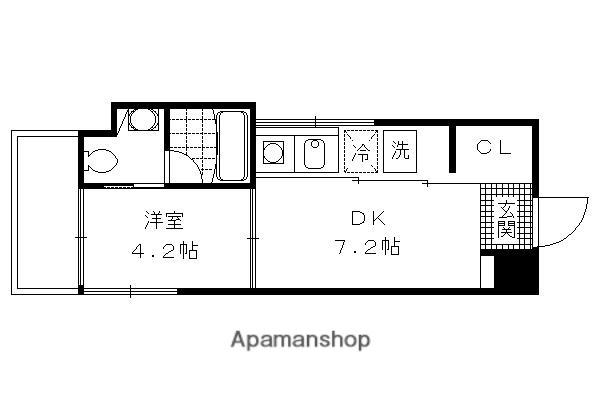 VILLA VISTA DAIGO南棟(1DK/4階)の間取り写真