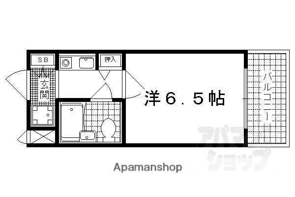 グランデール山科(1K/3階)の間取り写真