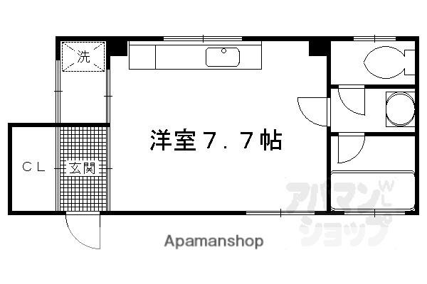藤ハイツ(ワンルーム/3階)の間取り写真