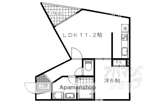 PARK HILLS OYAKE(1LDK/3階)の間取り写真
