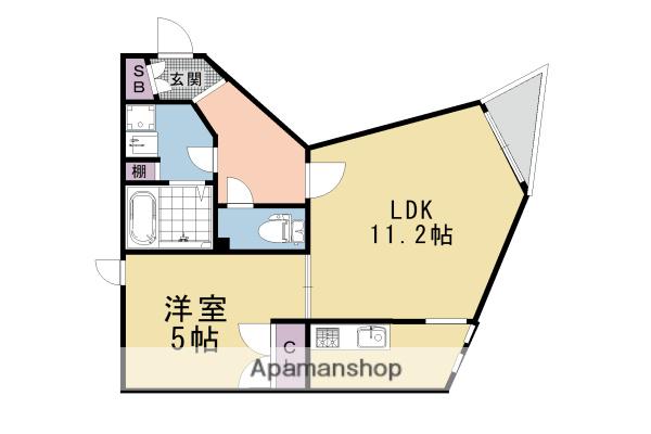 PARK HILLS OYAKE(1LDK/3階)の間取り写真
