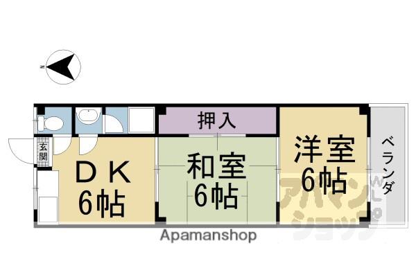 本町ハイツ(2DK/1階)の間取り写真