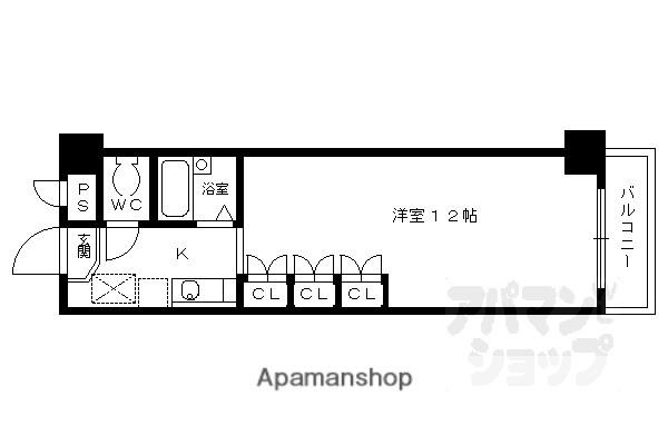 パルスピリア91(1K/2階)の間取り写真