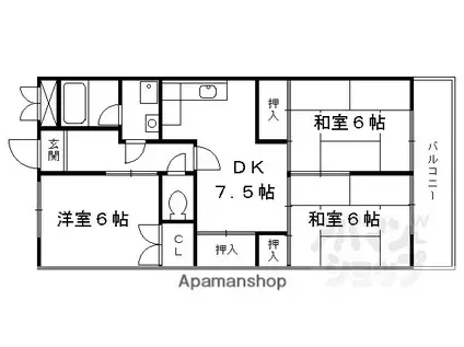 ピアグレース21(3DK/3階)の間取り写真