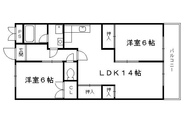 ピアグレース21(2LDK/2階)の間取り写真