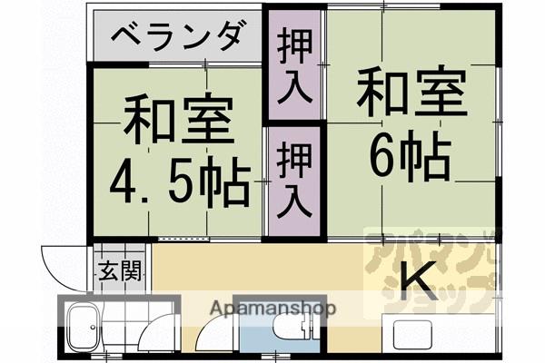 ハイツ中村(2K/2階)の間取り写真