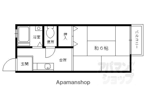 フレンドハイツヒラキ(ワンルーム/2階)の間取り写真