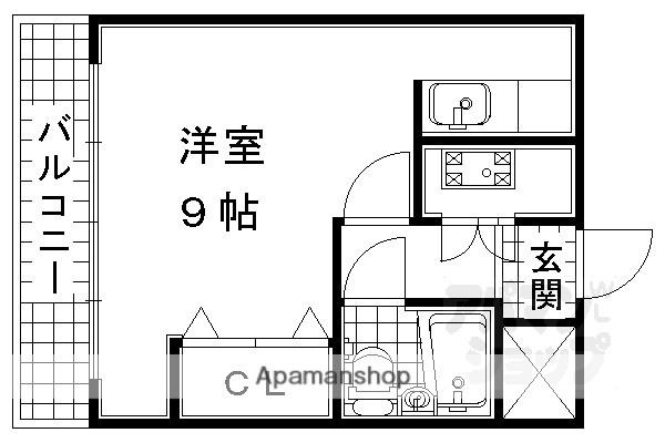 アビタシオンマキシマ(1K/4階)の間取り写真