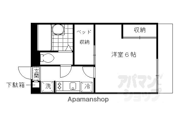 レオパレスシェルクールII(1K/1階)の間取り写真