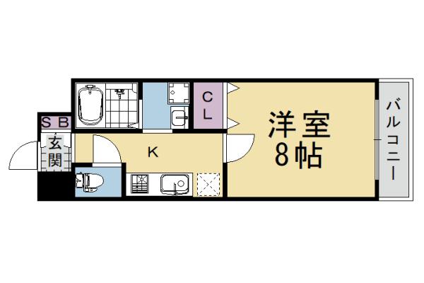 αPRIZEVII(1K/2階)の間取り写真