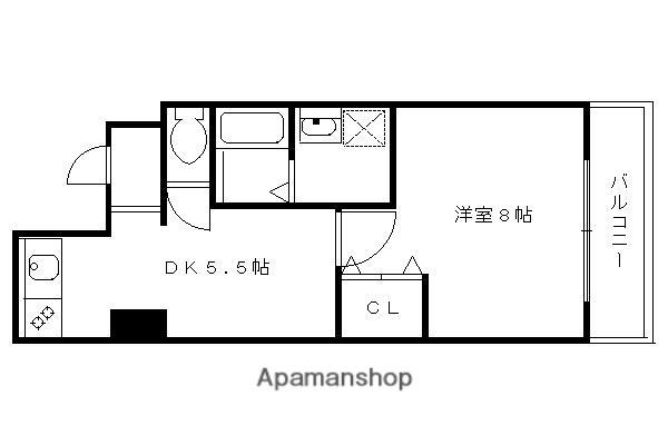コーポラス中村(1DK/3階)の間取り写真