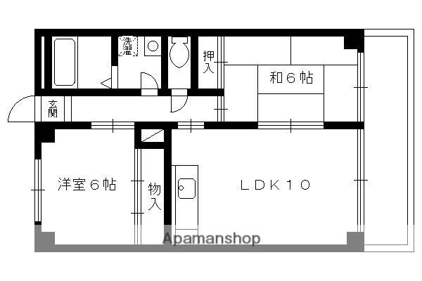 メゾンドール奥文(2LDK/4階)の間取り写真