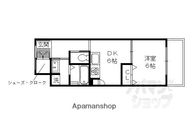 エイジングコート淀城公園(1DK/5階)の間取り写真