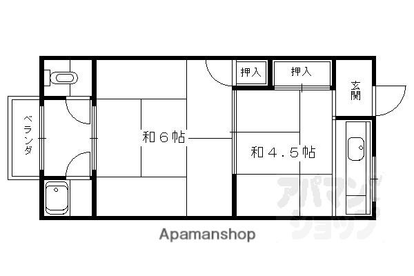 小林荘(2K/1階)の間取り写真