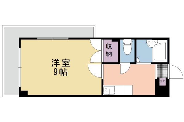 ソリュード(1K/3階)の間取り写真