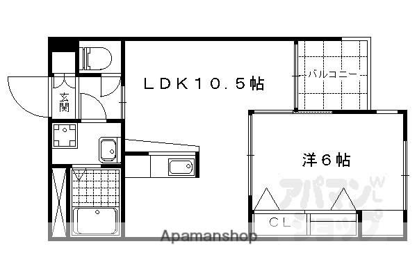 サンクラージュ山科三条(1LDK/2階)の間取り写真