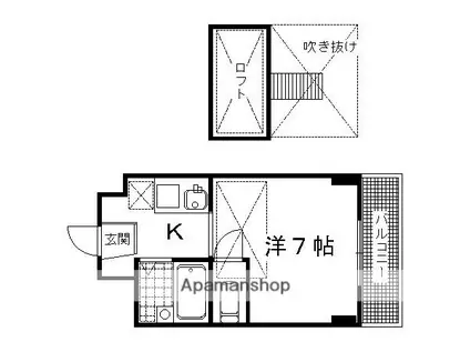 メゾン・ドゥ・レテューディヤン浩栄(1K/3階)の間取り写真