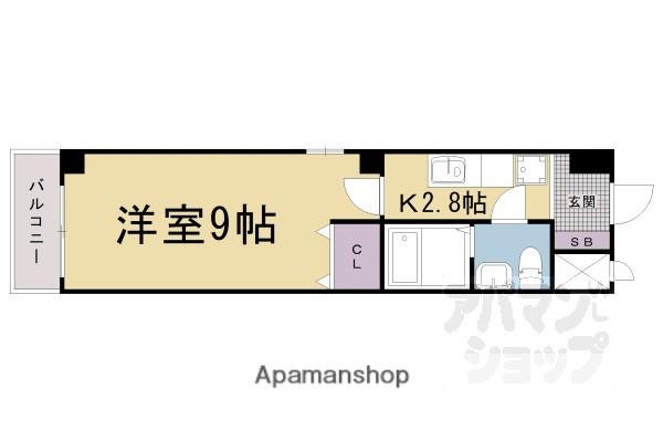 アマルフィ山科(1K/1階)の間取り写真