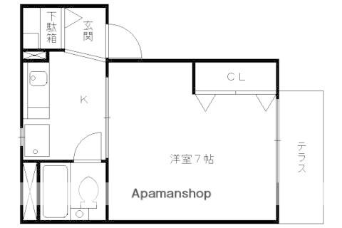 セジュール桃山(1K/1階)の間取り写真