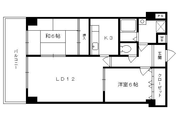 HILL TOP(2LDK/2階)の間取り写真