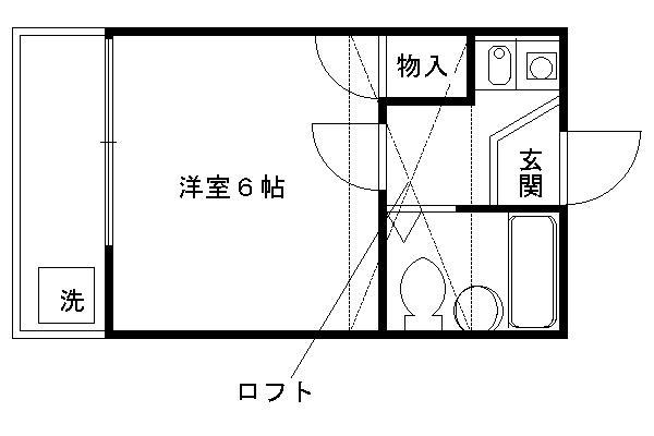 淀ハイム(1K/2階)の間取り写真