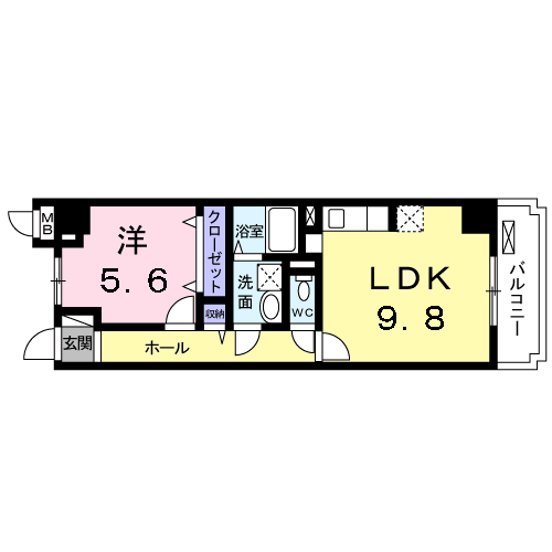 LATOUR 京(1LDK/3階)の間取り写真