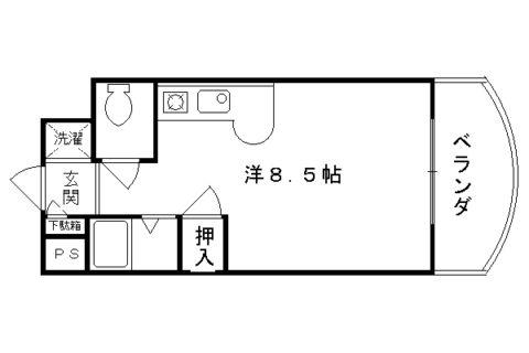 メゾンマロニエ(ワンルーム/3階)の間取り写真