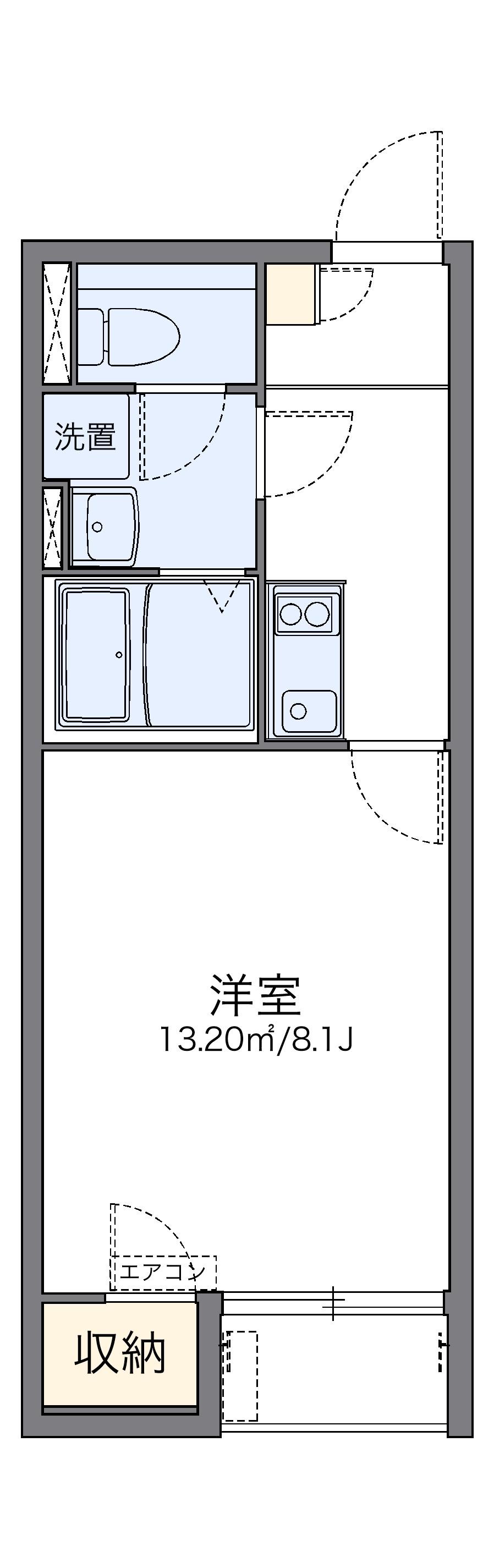 レオネクスト宇治大久保(1K/1階)の間取り写真
