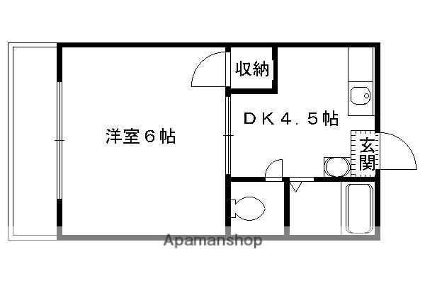 ベルハイツ望月(1DK/3階)の間取り写真