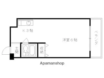 竹田マンション(1K/2階)の間取り写真