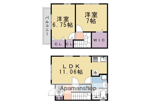 テラスハウスモンテール(2LDK)の間取り写真