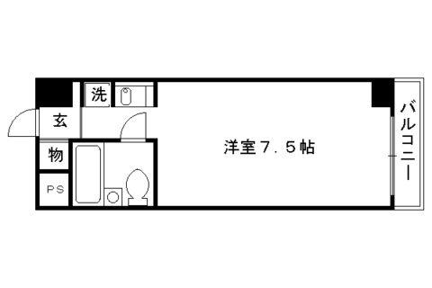 TATSUMIYAビル(1K/2階)の間取り写真