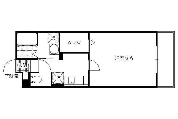 グランドゥール小倉(1K/1階)の間取り写真