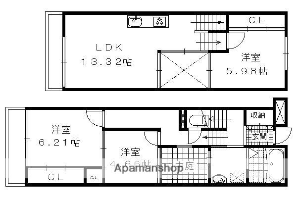 コートハウス伏見桃山(3LDK)の間取り写真