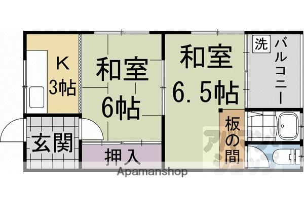 コーポ丸忠(2K/2階)の間取り写真