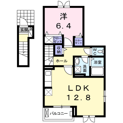 シュティルTH(1LDK/2階)の間取り写真