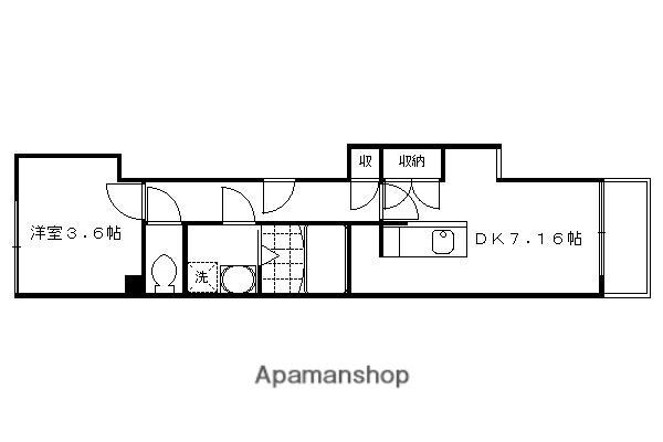 ロンドヴェール伏見桃山(1DK/3階)の間取り写真