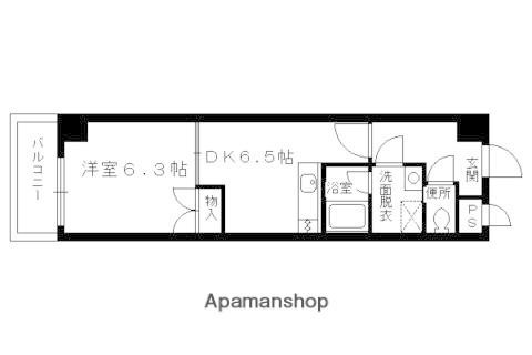 リバーサイド藤井(1DK/3階)の間取り写真