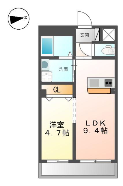 エルヴィータ長岡(1LDK/2階)の間取り写真