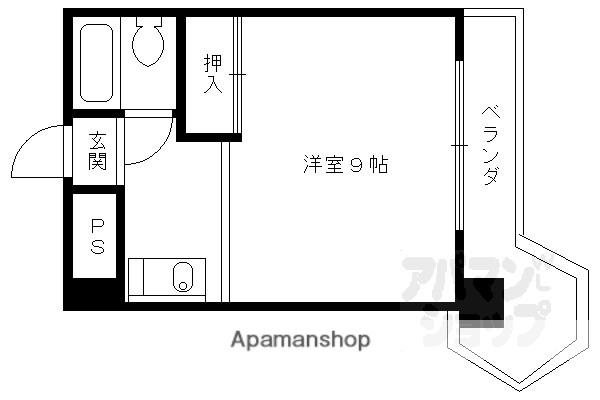 キャッスル京都南(1K/2階)の間取り写真