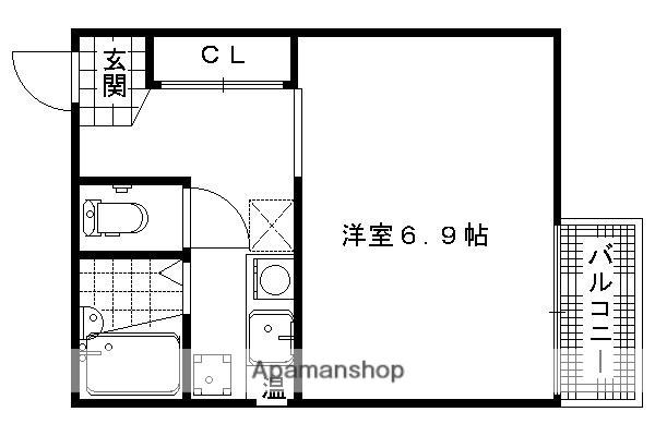 ラ・シャンブル(1K/3階)の間取り写真