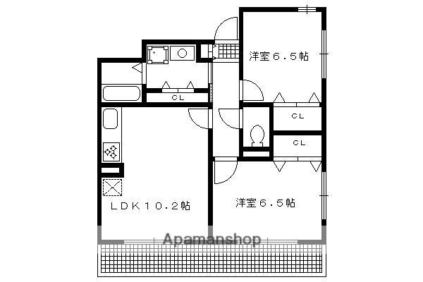 エリシオンレジデンスIII(2LDK/2階)の間取り写真
