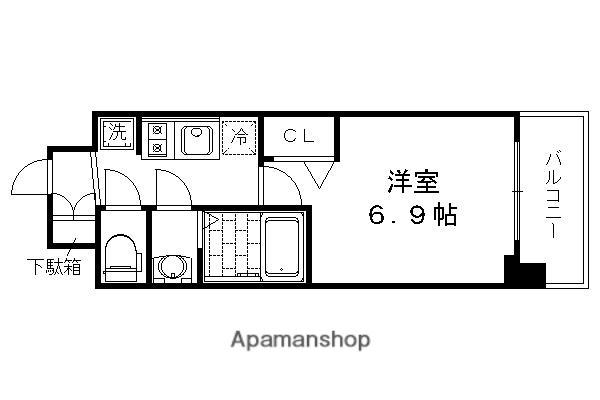 プレサンスTHEKYOTO 華苑(1K/2階)の間取り写真