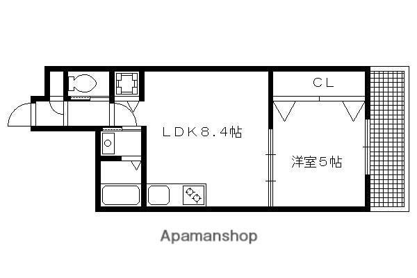 プリエ深草(1LDK/4階)の間取り写真