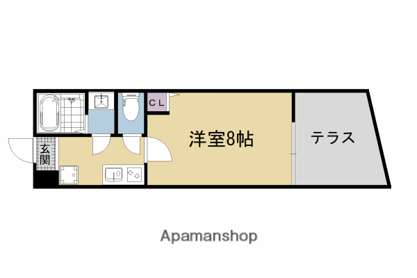 フェリーチェ御陵(1K/1階)の間取り写真