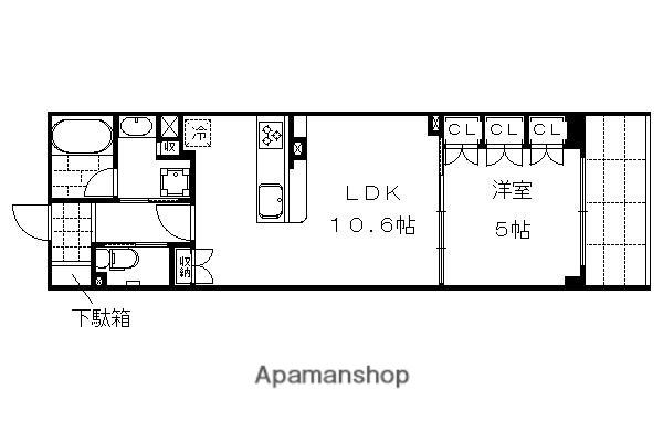 イーグルコート山科椥辻ステーションフロント(1LDK/6階)の間取り写真